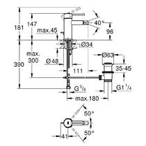 Смеситель для биде Grohe Essence 24178A01 с донным клапаном, темный графит, фото №3