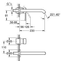 Змішувач прихованого монтажу для раковини Grohe Essence 29193A01 L-розміру, графіт, фото №2