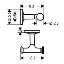 Крючок Axor Universal Circular 42812950 двойной, латунь матовый, фото №2
