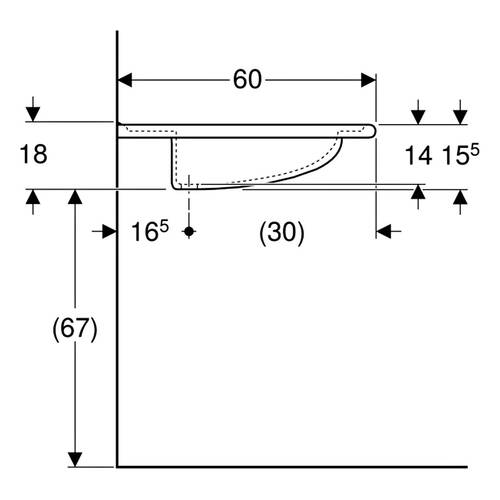 Раковина Geberit Vitalis 121565000 65 см, фото 4