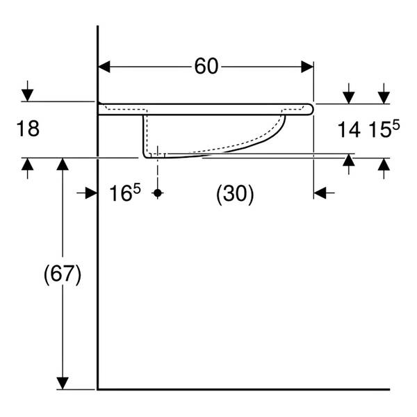 Раковина Geberit Vitalis 121565000 65 см, фото 4