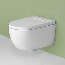 Унитаз-биде подвесной Geberit AquaClean Sela 146.226.01.1 безободковый с сиденьем Soft-close, в комплекте средство для удаления известкового налета, фото №6