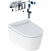 Унитаз-биде подвесной Geberit AquaClean Sela 146.226.01.1 безободковый с сиденьем Soft-close, в комплекте средство для удаления известкового налета, фото №1