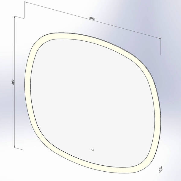 Дзеркало Devit Ovale 4408080 800х800 мм з тачсенсором, LED підсвічуванням та підігрівом, фото 2