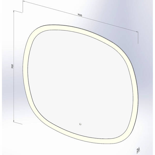 Зеркало Devit Ovale 4409090 900х900 мм с тачсенсором, LED подсветкой и подогревом, фото 2