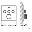 Смеситель скрытого монтажа для душа Grohe Grohtherm SmartControl 102167KF00 с термостатом на 3 потребителя, черный матовый, фото 5
