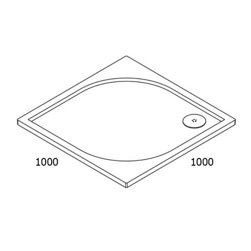 Душовий піддон Ronal Tracy WAQ100004 100х100х3 см квадратний, фото 6