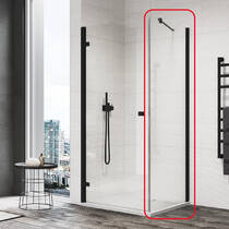 Боковая стенка Ronal Annea ANT10000607 100 см черный матовый профиль/прозрачное стекло, фото №1