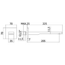 Излив для ванны Paffoni Light ZBOC121ST 205 мм, цвет - сталь, фото №2