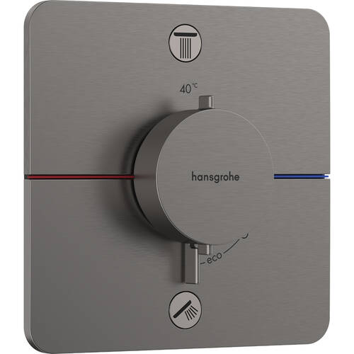 Смеситель скрытого монтажа для душа Hansgrohe ShowerSelect Comfort Q 15583340 с термостатом, хром черный матовый, фото 1