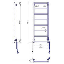 Рушникосушарка електрична Mario Класік F НР-I 1090х430/75 TR K 1100х420 мм білий мат 95 Вт, фото №3