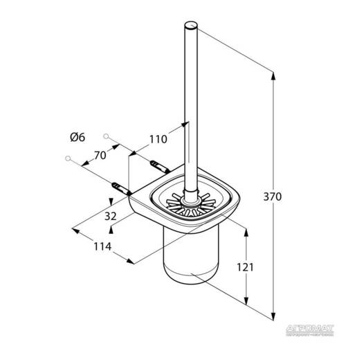 Щітка для унітазу Kludi Ambienta 5397405 з тримачем хром/білий, фото 2