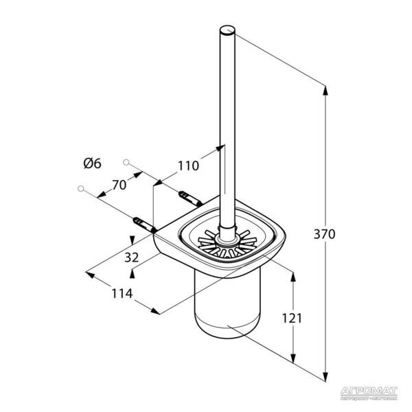 Щітка для унітазу Kludi Ambienta 5397405 з тримачем хром/білий, фото 2