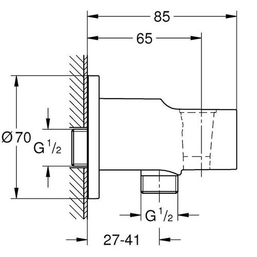 Шланговое подключение Grohe Tempesta 28628001 с держателем для душа, фото 4