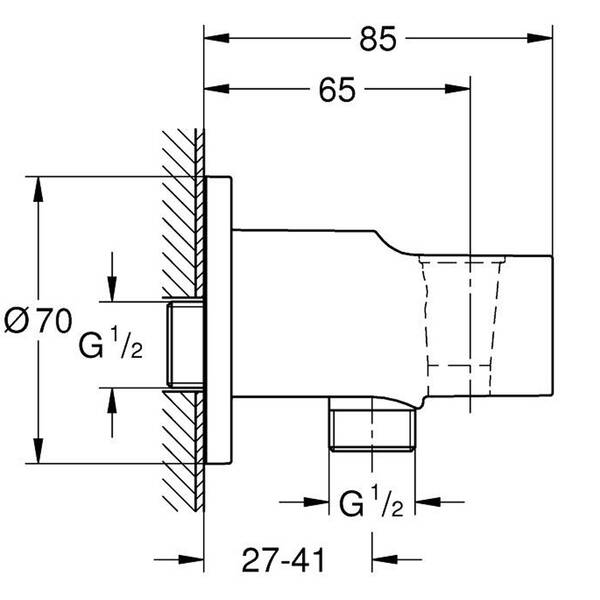 Шланговое подключение Grohe Tempesta 28628001 с держателем для душа, фото 4