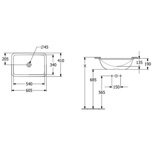 Раковина Villeroy&Boch Loop&Friends 4A570101 60 см белый глянец, фото 2
