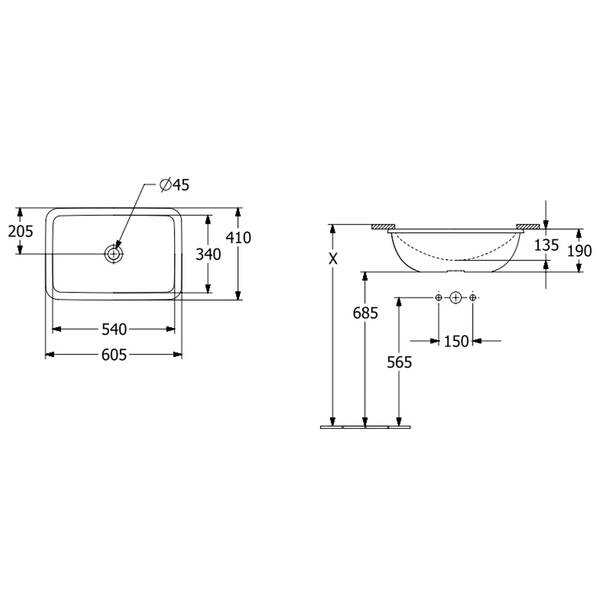 Раковина Villeroy&Boch Loop&Friends 4A570101 60 см белый глянец, фото 2