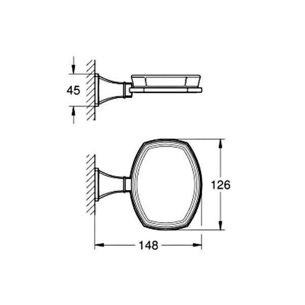 Мильниця Grohe Grandera 40923IG0 з тримачем, хром/золото, фото 2