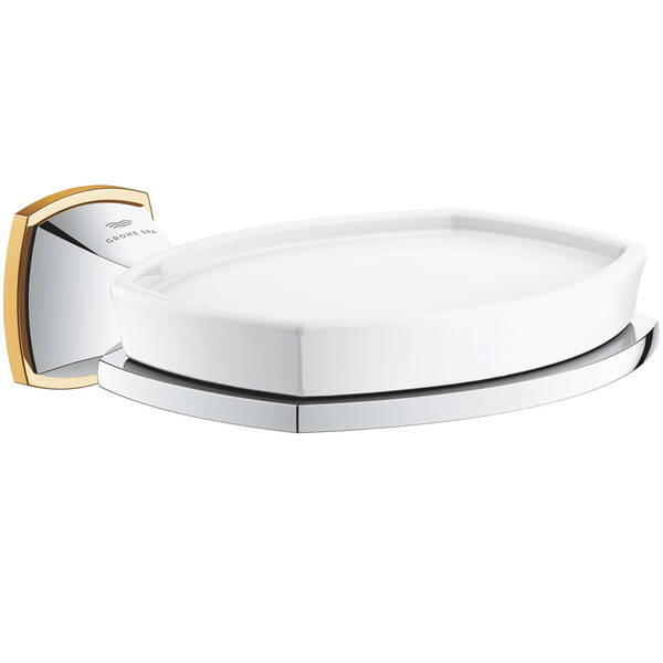 Мильниця Grohe Grandera 40923IG0 з тримачем, хром/золото, фото 1