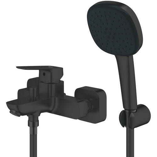 Смеситель для ванны Grohe Cubeo 1018142430 с душевым набором, черный матовый, фото 2