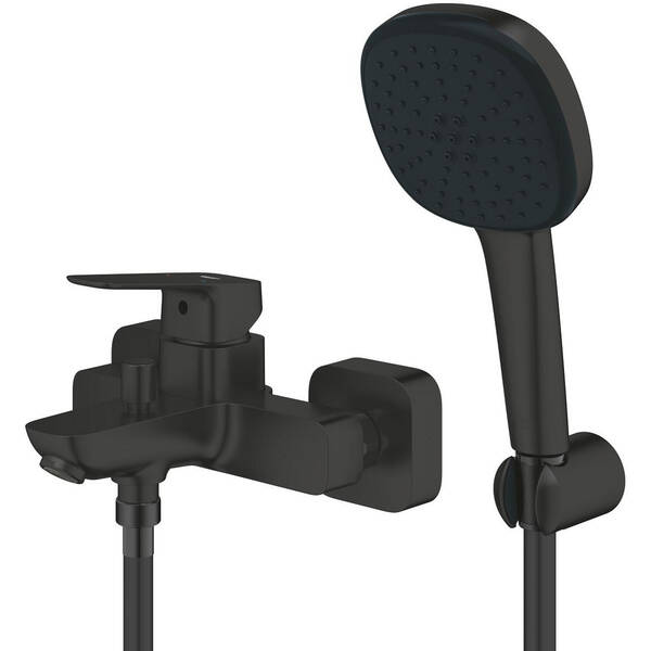 Смеситель для ванны Grohe Cubeo 1018142430 с душевым набором, черный матовый, фото 2