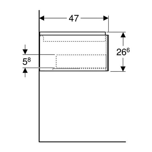 Тумба для раковины Geberit One 505.075.00.2 подвесная, белый матовый, фото 5