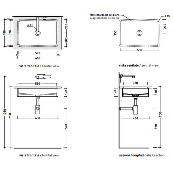 Раковина Flaminia Miniwash MW60SP 60 см белый матовый, фото 2