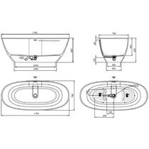 Ванна из искусственного камня PAA Perla VAPERLS175/04 175х76 см, caffelatte матовый, фото №2