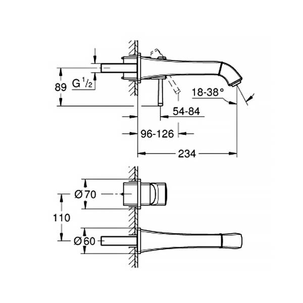 Змішувач прихованого монтажу для раковини Grohe Grandera 29417IG0 хром/золото, фото 2
