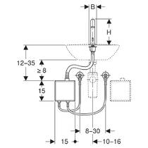Смеситель для раковины Geberit Piave 116.162.SN.1 электронный, для монтажа на умывальник, стальной, фото №2