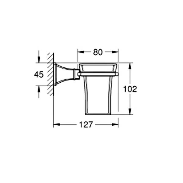 Склянка Grohe Grandera 40909IG0 з тримачем, хром/золото, фото 2