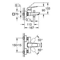 Змішувач для ванни Grohe Cubeo 1018130000 хром, фото №4