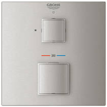 Змішувач прихованого монтажу для душу Grohe Grohtherm Cube 24153DC0 з термостатом, на 1 вихід, суперсталь, фото №2
