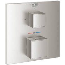 Змішувач прихованого монтажу для душу Grohe Grohtherm Cube 24153DC0 з термостатом, на 1 вихід, суперсталь, фото №1