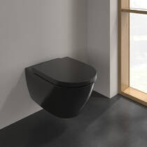 Унітаз підвісний Villeroy&Boch Subway 2.0 5614R0R7 DirectFlush безобідковий, колір Pure Black, фото №1