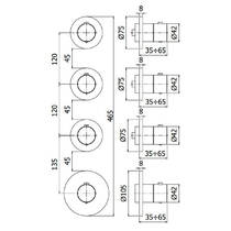Змішувач прихованого монтажу для душу Paffoni Modular Box MDE019ST з термостатом, колір - сталь, фото №4