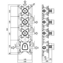 Внутренняя часть для термостата на 3 выхода Paffoni MDBOX019 вертикальная/горизонтальная установка, фото №4