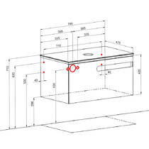 Тумба подвесная Аква Родос Ostin белый мат со столешницей черный мрамор 80 см и раковиной One 46 см, фото №3