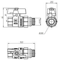 Кран кульовий зі згоном FADO New KA1, PN40 15 1/2