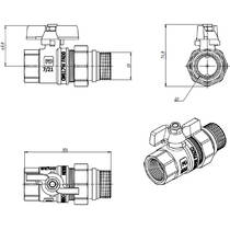 Кран кульовий зі згоном FADO New KA3, PN40 25 1