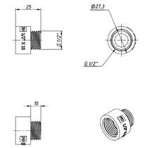 Подовжувач FADO Fitt Chrome UD15 хром 1/2