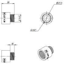 Подовжувач FADO Fitt Chrome UD20 хром 1/2