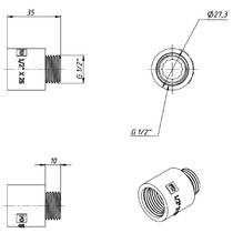 Подовжувач FADO Fitt Chrome UD25 хром 1/2