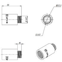 Подовжувач FADO Fitt Chrome UD40 хром 1/2