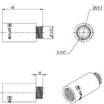 Подовжувач FADO Fitt Chrome UD50 хром 1/2