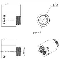 Подовжувач FADO Fitt Chrome UN40 хром 3/4