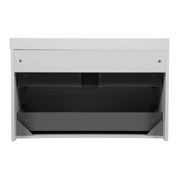 Тумба Аква Родос Акцент Люкс 18175 консольна білий матовий з раковиною Deep 90 см, фото 7