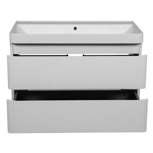 Тумба Аква Родос Акцент Люкс 18175 консольна білий матовий з раковиною Deep 90 см, фото 4