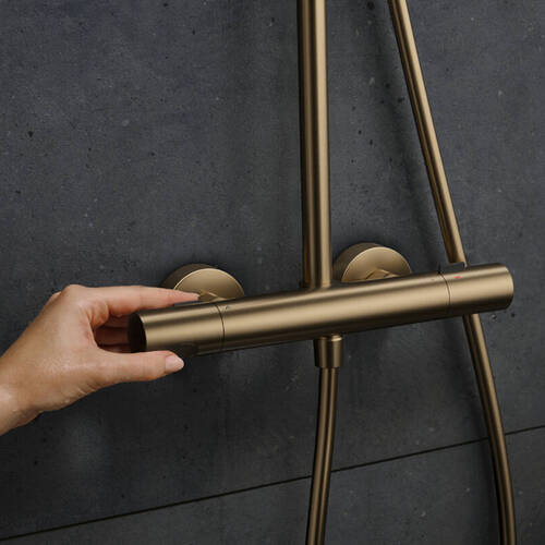 Душова система Hansgrohe Pulsify S Puro Showerpipe 260 1jet 24237140 з термостатом, бронза матовий, фото 6