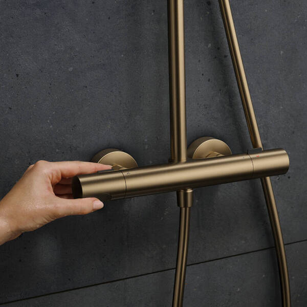 Душова система Hansgrohe Pulsify S Puro Showerpipe 260 1jet 24237140 з термостатом, бронза матовий, фото 6